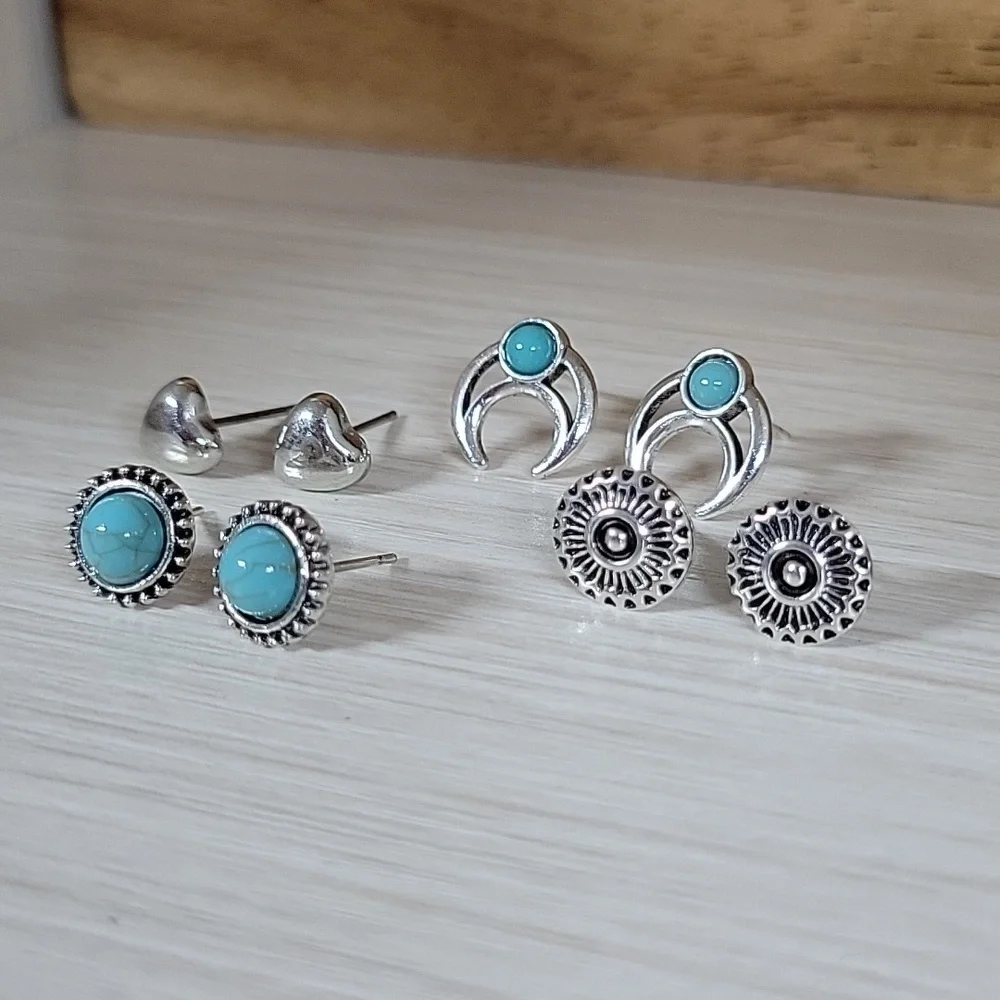 Boho Basics Stud Earrings, Set of Four - Picture 8 of 8